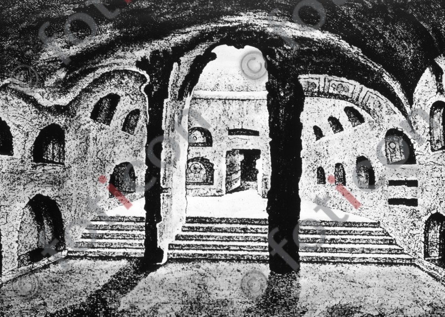Katakombe | catacomb - Foto simon-107-010-sw.jpg | foticon.de - Bilddatenbank für Motive aus Geschichte und Kultur